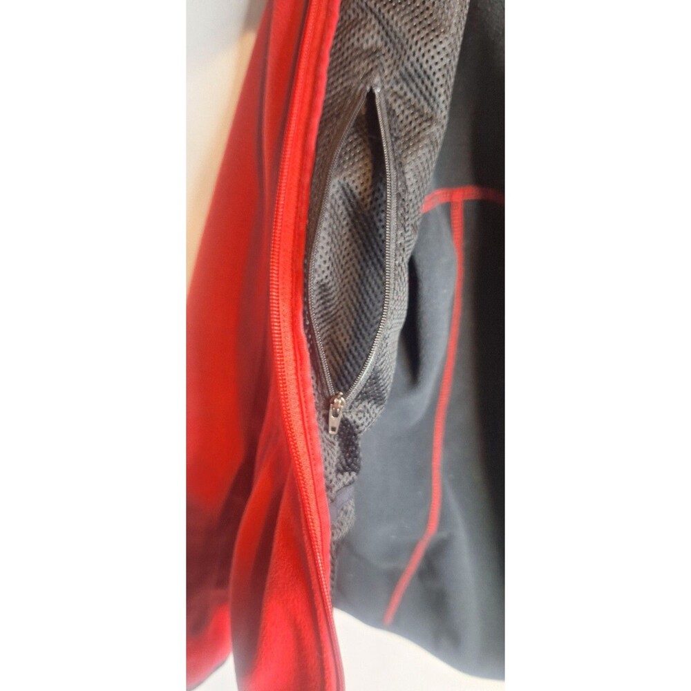 LL Bean Women S Jacket Soft Shell Red Black Trim Hooded Full Zip Outdoor Vintage - Picture 13 of 14